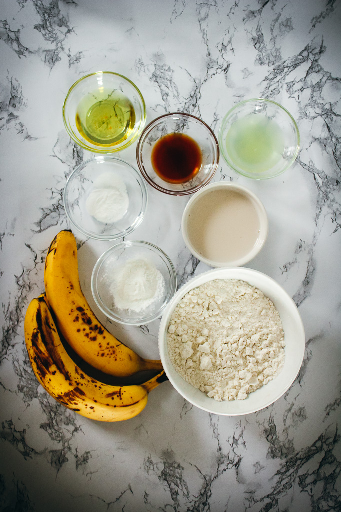 Banana bundt cake ingredients