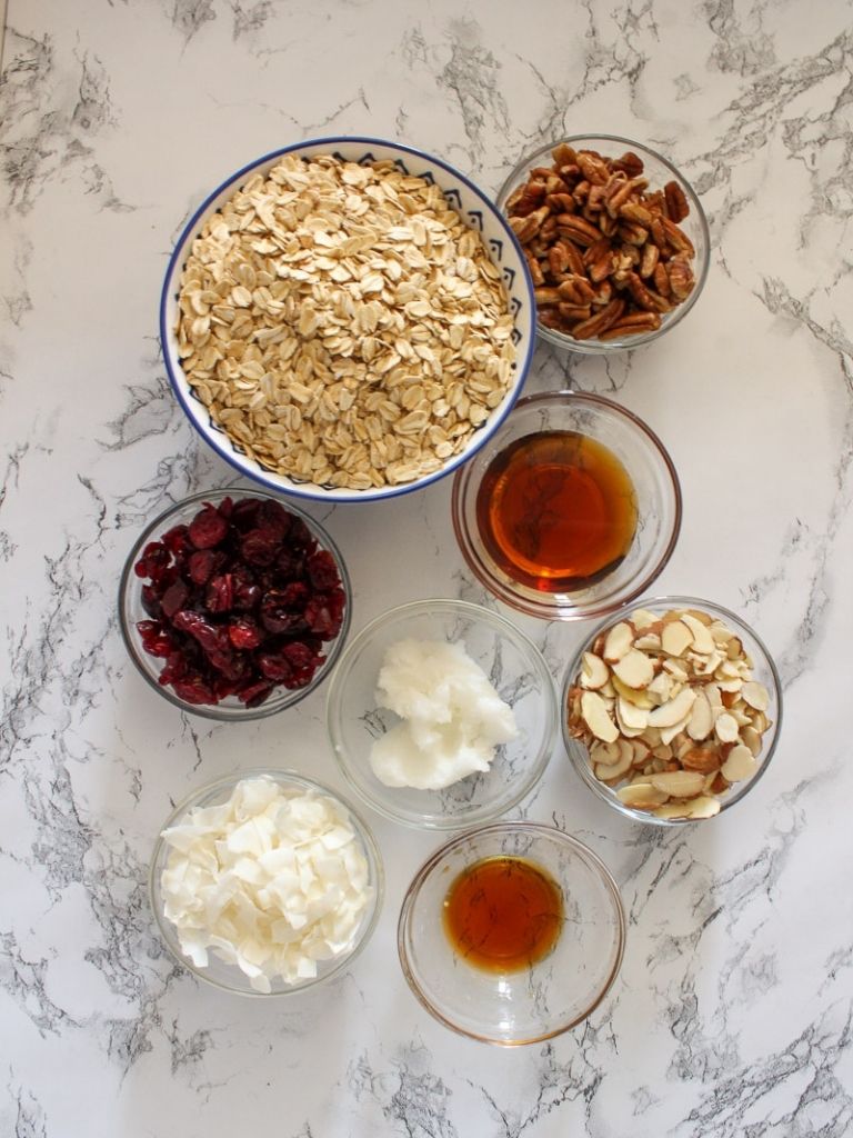 healthy homemade granola ingredients